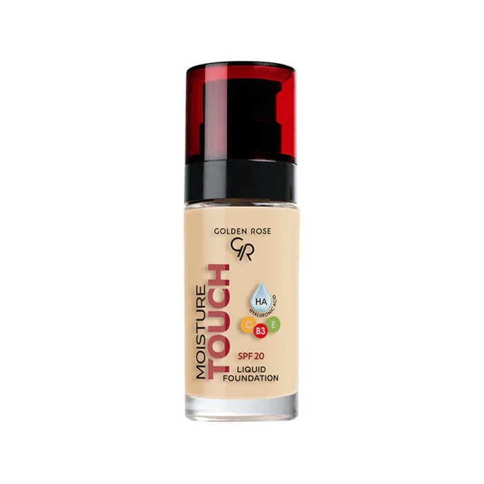 Golden-Rose-Moisture-Touch-Liquid-Foundation-Model-No.-106 کرم پودر گلدن رز مدل Moisture Touch Liquid شماره 106