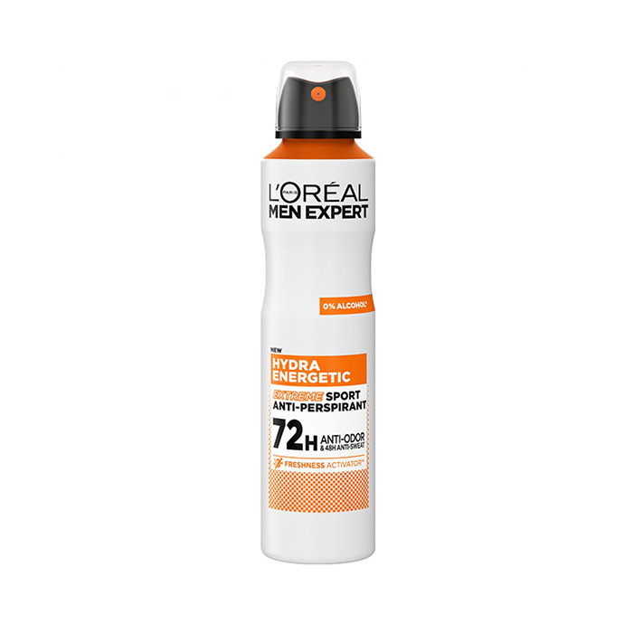 L'Oreal-Hydra-Energetic-Men's-Antiperspirant-Spray,-250-ml اسپری ضدتعریق مردانه لورآل مدل Hydra Energetic حجم 250 میل